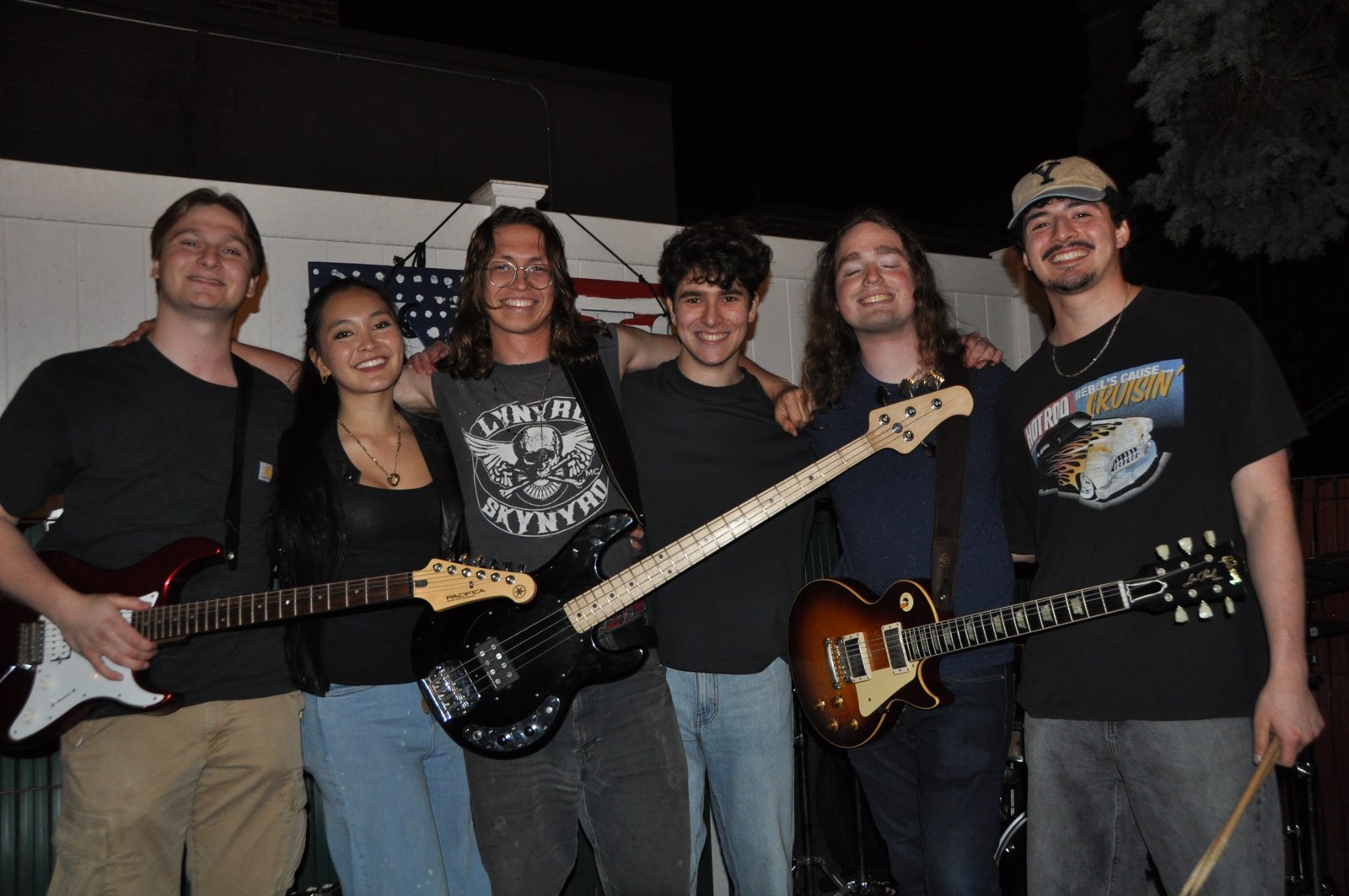 Nico with his band after a set