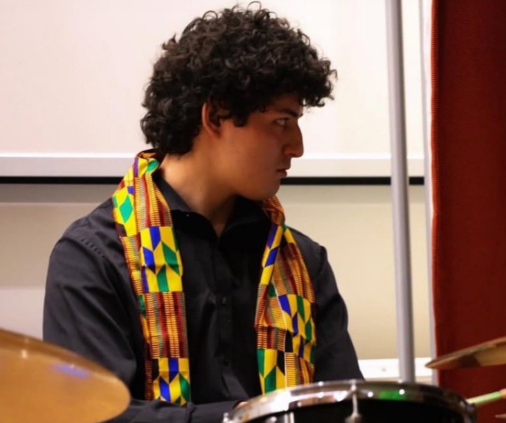 Nico playing drums