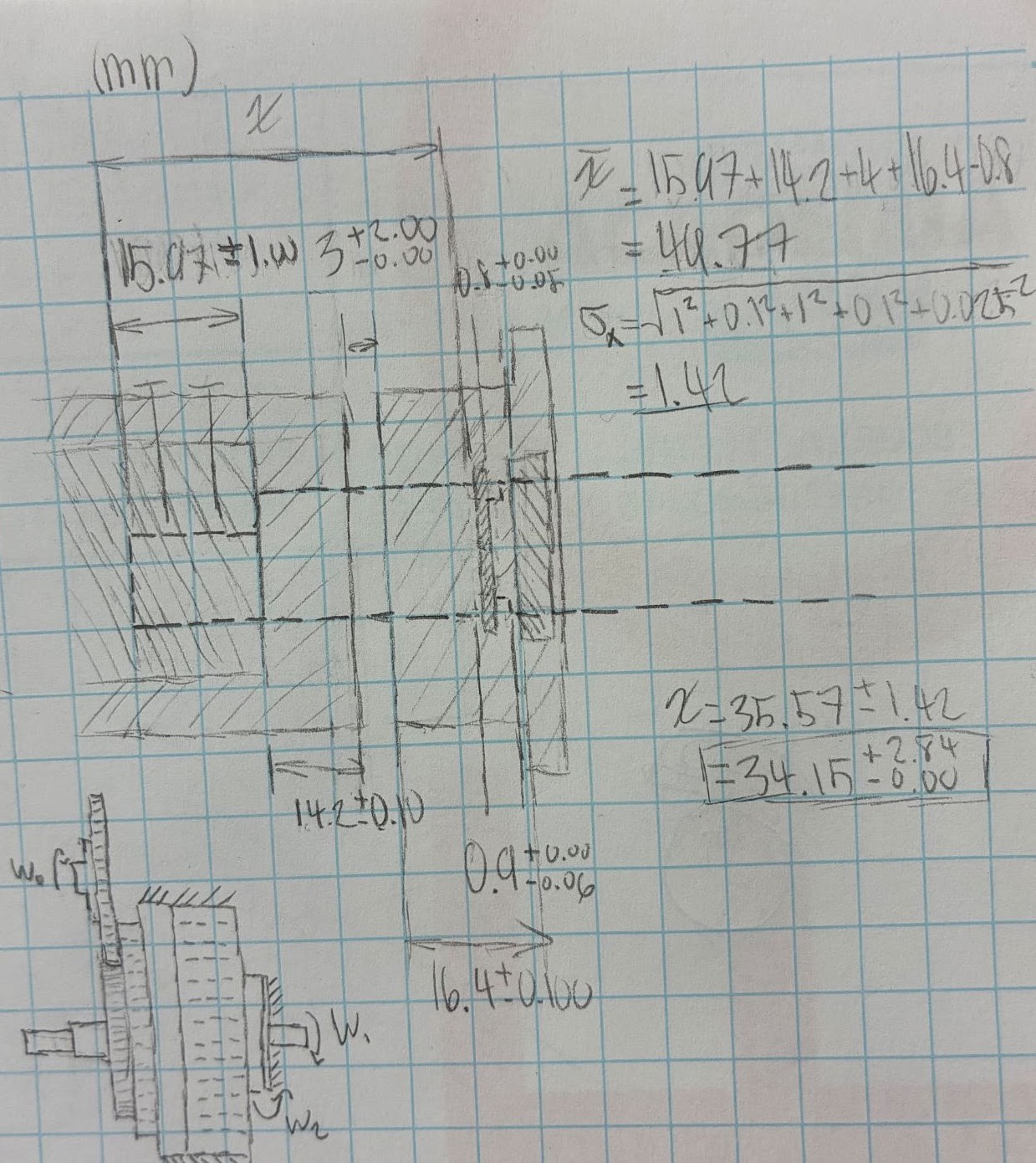 Hand tolerance stack-up for the gear train